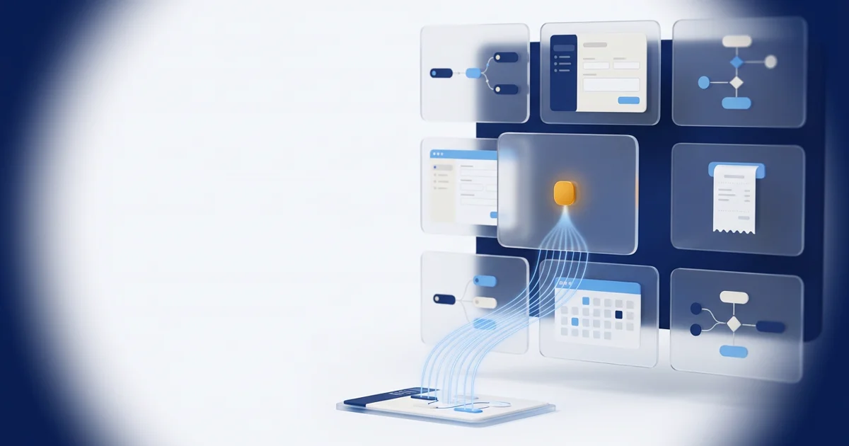 Dokuflex BPM template gallery: preconfigured processes ready to deploy in one click